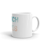 Beach Vibes White glossy mug