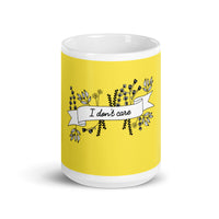 Yellow I don’t care  glossy mug