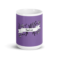 Purple Feed Me glossy mug