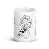 Skull Vase White glossy mug