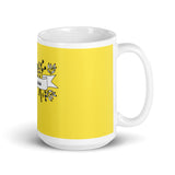 Yellow I don’t care  glossy mug