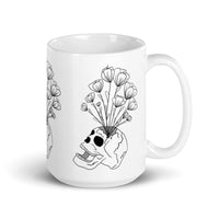 Skull Vase White glossy mug