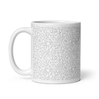 Bubbles Line Art White glossy mug