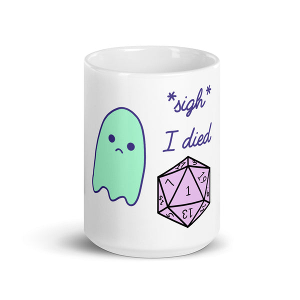 I Died Sad Ghost Comic White glossy mug