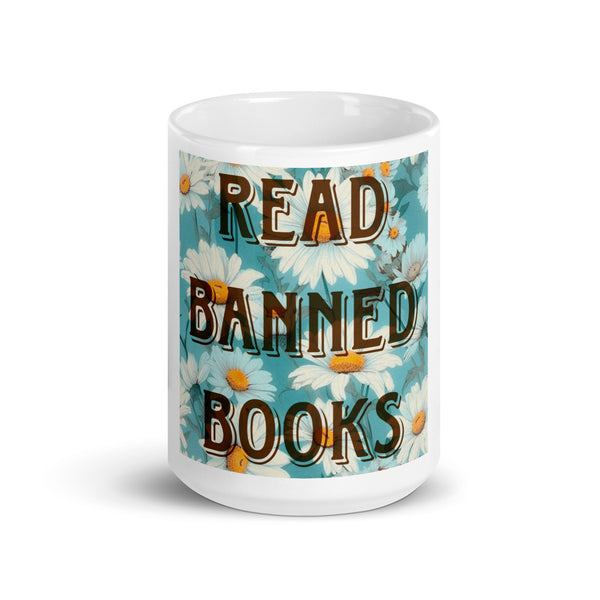 Read Banned Books White glossy mug