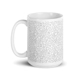 Bubbles Line Art White glossy mug